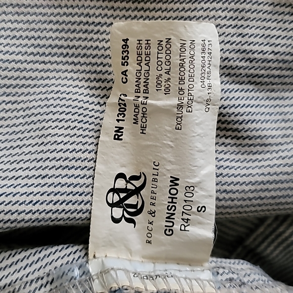 Rock & Republic Striped Jean Vest Women's Size S - Picture 6 of 7